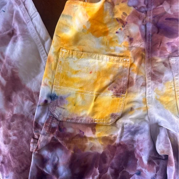 Dickies Custom Dyed Bib Overalls 32x31 Embroidered Women’s Medium Streetwear - Picture 8 of 9